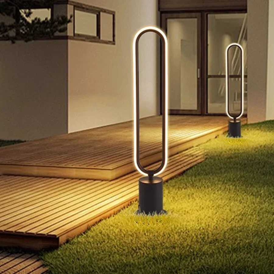 Outdoor LED Garden Lawn Lamps AC110V 220V Waterproof Minimalist Round Street Lighting For Courtyard Villas Landscape Path Decora C250922