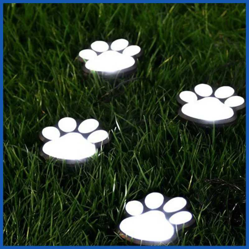 Solar Paw Print Lights Cat Dog Animal Solar Lights Outdoor Christmas Halloween Decoration Garden Courtyard Waterproof Lawn Light C250922