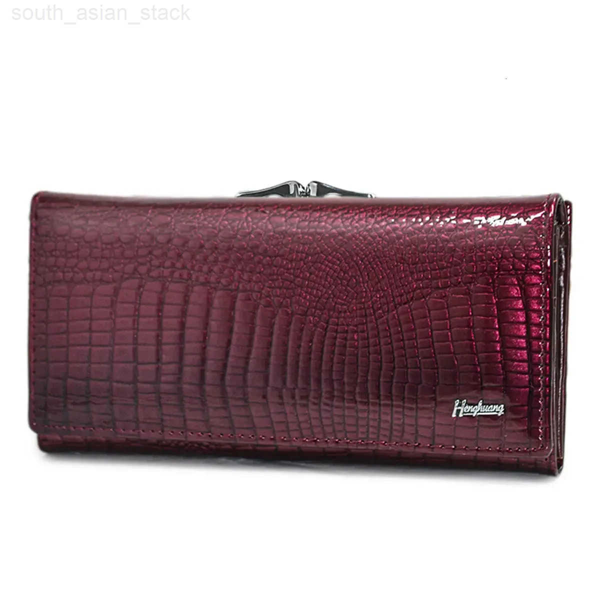 Designer Genuine Leather Women Wallet Female Long Clutch Money Bag Luxury Brand Alligator Leather Ladies Coin Purse Wifes Gift Z250922