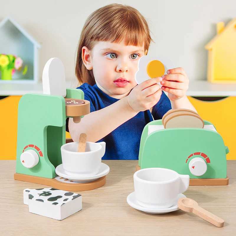 Wooden Kitchen Pretend Play Set Montessori Simulation Plates Dishes Accessories Playset Toy for Toddlers Gifts Ages 3 C250922