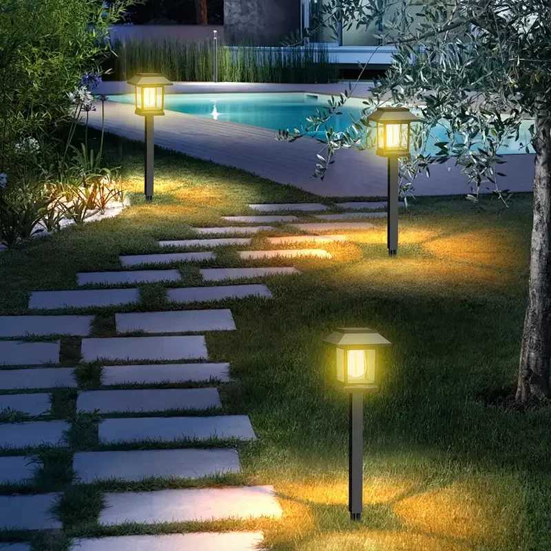 Solar Powered Outdoor Garden Stake Light LED Tungsten Filament Lamp for Villa Yard Lawn Landscape Lighting Decor Halloween Gift C250922