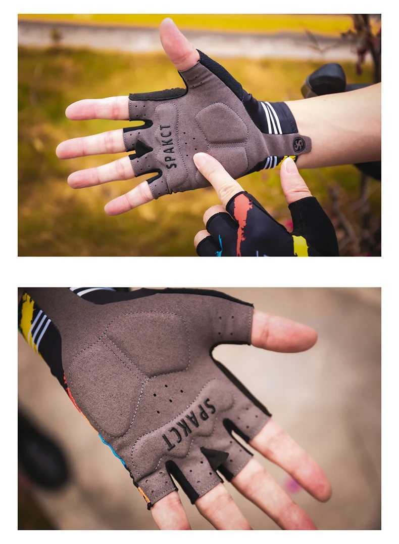 SPAKCT Riding gloves Half finger breathable mountain bike bicycle colorful sports gloves men women cycling short finger gloves J250922