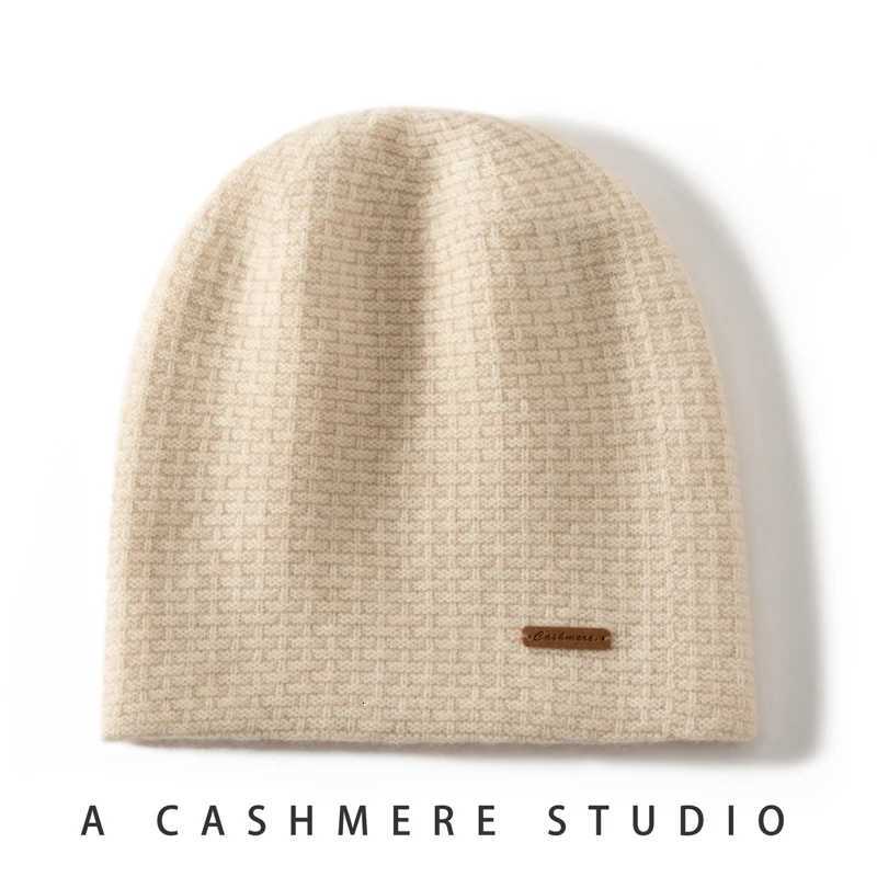 High Quty 100 Cashmere Knitted Hat for Wen Casual Beanie Hats La Thick Cashmere C Winter Soft Warm Outdoor Solid C Y250920