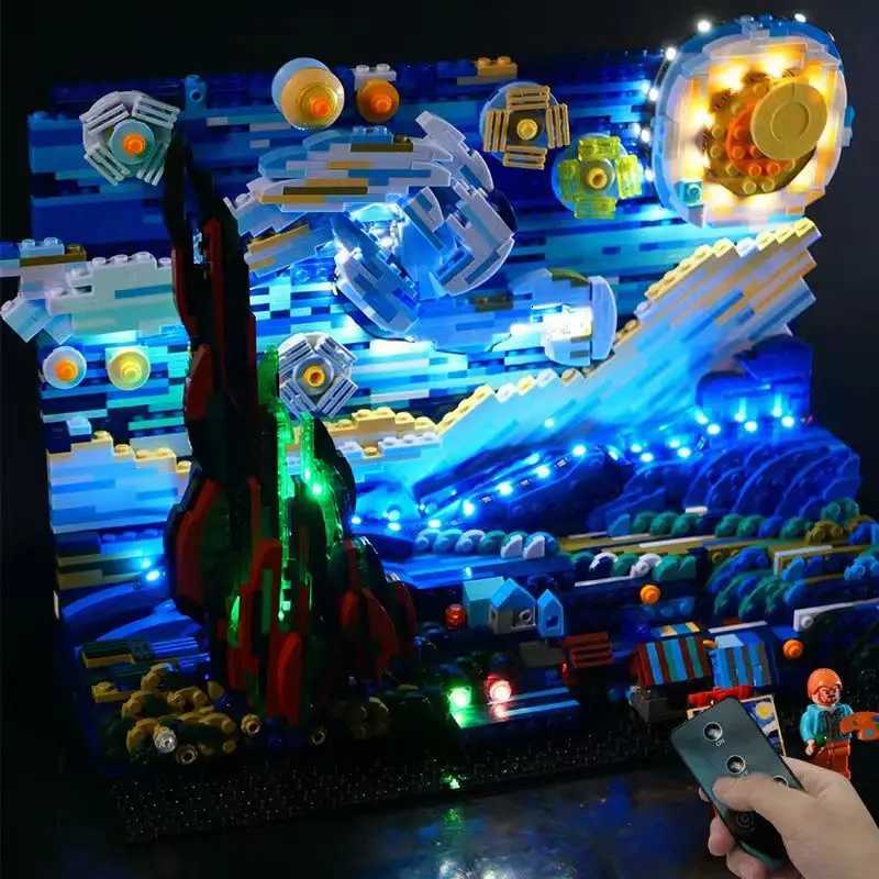 Vincent Van Gogh The Starry Night 21333 Art Painting Building Blocks Bricks Ideas Home Decorae Education Toys For Kids GiftsXJ250922