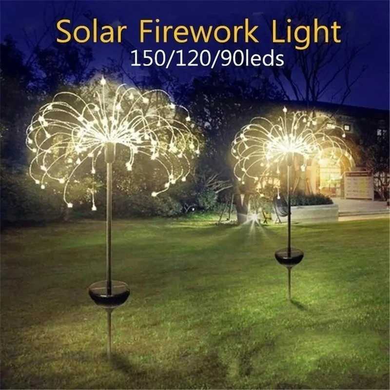 Solar Powered Outdoor Grass Globe Dandelion Lamp 90120150 LED For Garden Lawn Landscape Lamp Holiday Light C250922