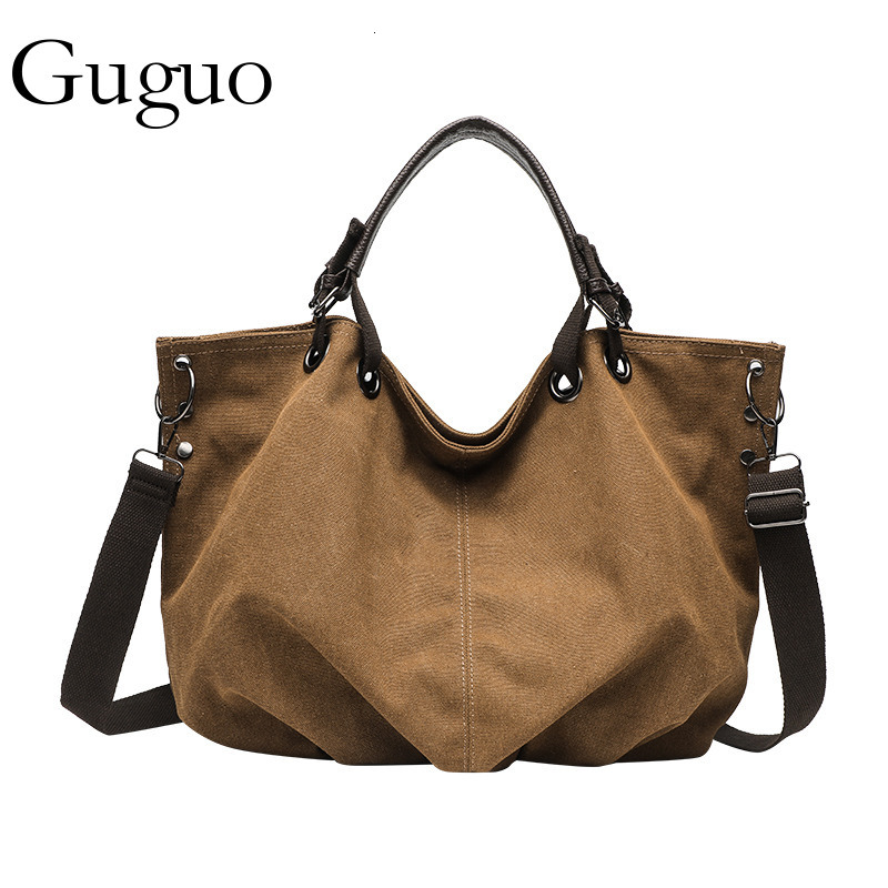 Guguo Designer Bag Japanese Style Retro Tote Bag For Women, Commuter Handbag, Lazy Style Large Capacity Work Canvas Bag, Luxury Bag Student Class Bag