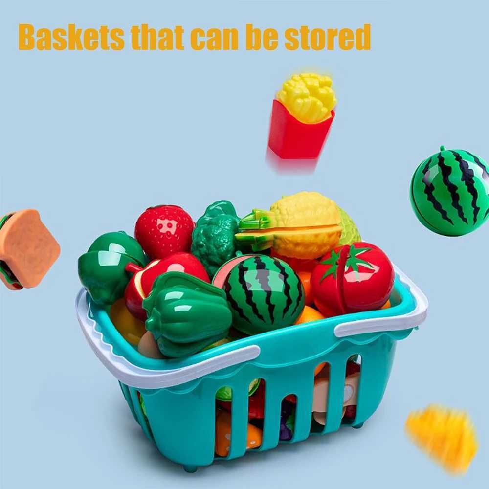 Educational Toy Plastic Kitchen Toy Set Cut Fruit Vegetable Pizza Food Play House Simulation Toys Pretend Play Kids Toys Gifts C2509221
