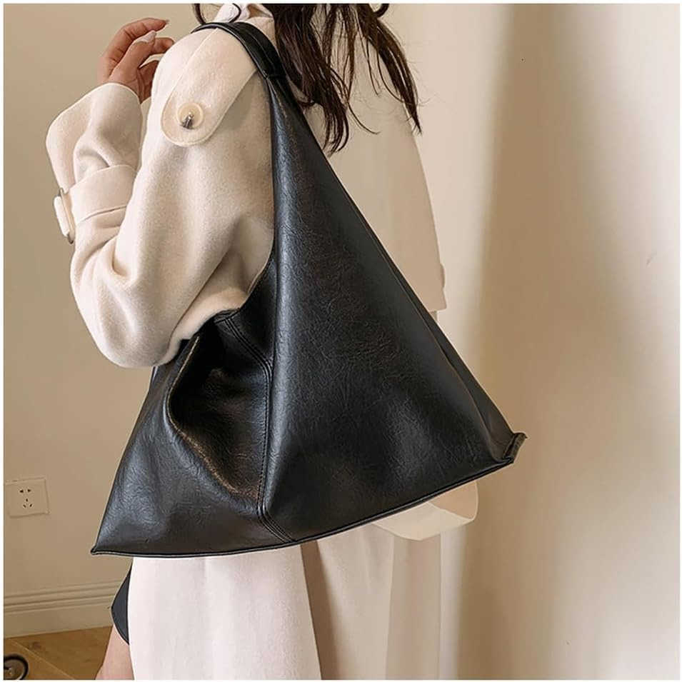 Women Tote Bag PU Leather Crossbody Bag Soft Shoulder Purses Handbags Large Capacity 2pcs B Black Z250922