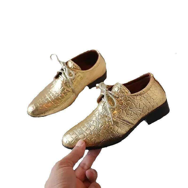 Boys Leather for Party Wedding Shows Catwalk Lace-up Classic Kids Fashion Casual Shoes Loafers Children Dress PU Low-heels J250625