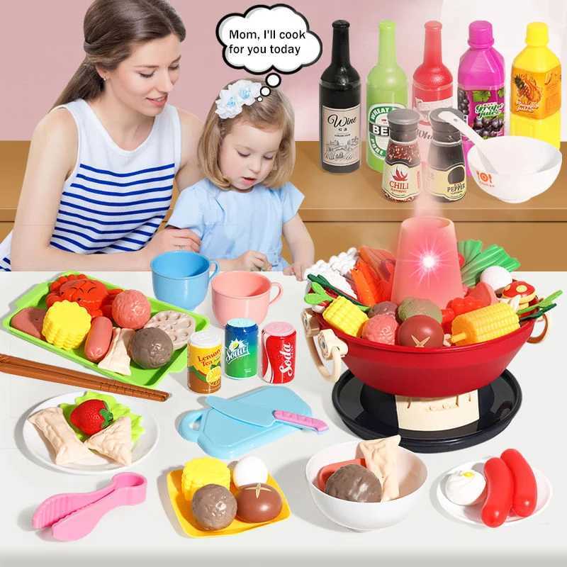 Kids Pretend Play Kitchen Toys Simulation Food Barbecue Cooking Toys Children Educational Play House Interactive Toys For Girl C250922