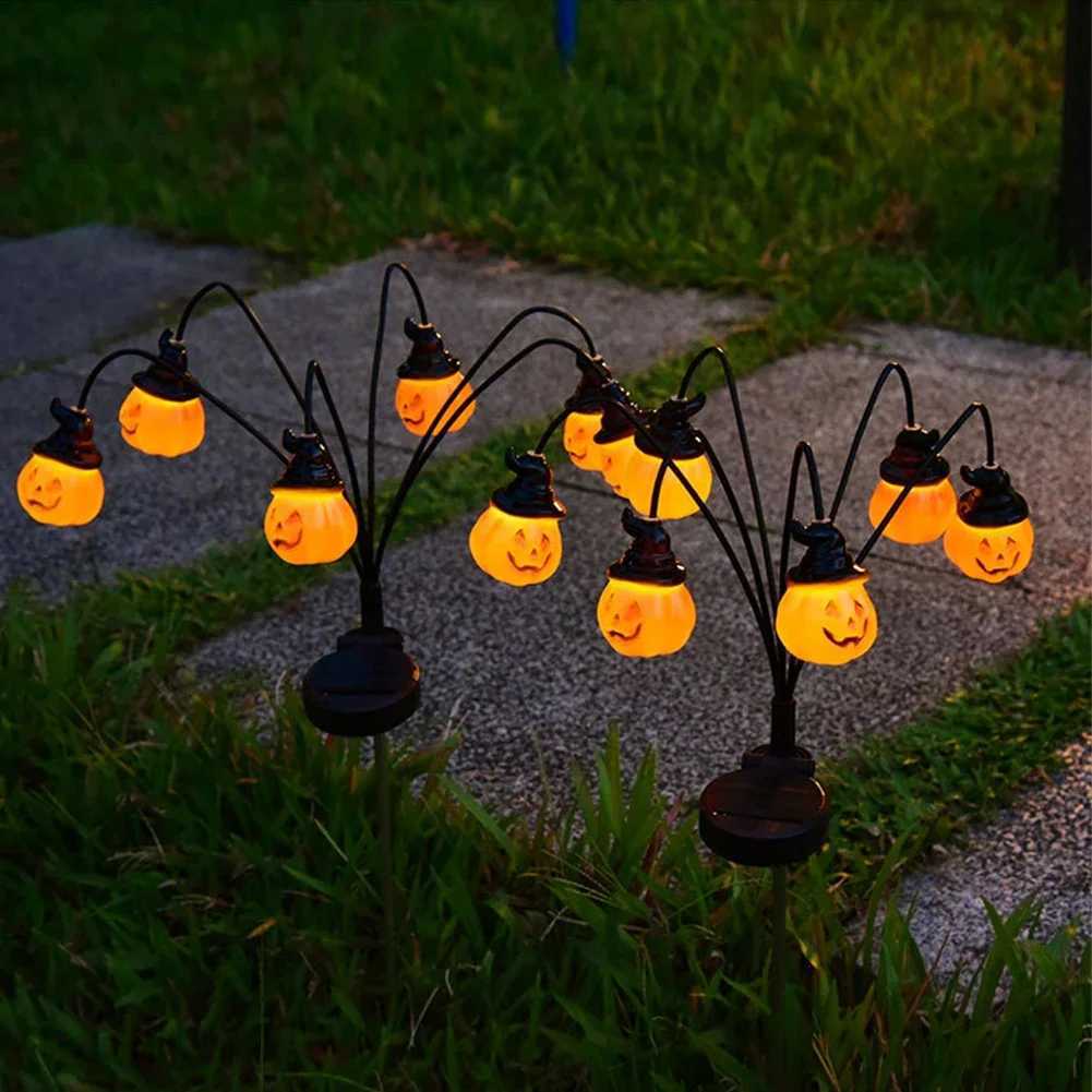 Halloween Solar Pumpkin Pathway Lamp Scary Solar Pathway Markers Lights Festival Theme Waterproof Outdoor Holiday Party Supplies C250922