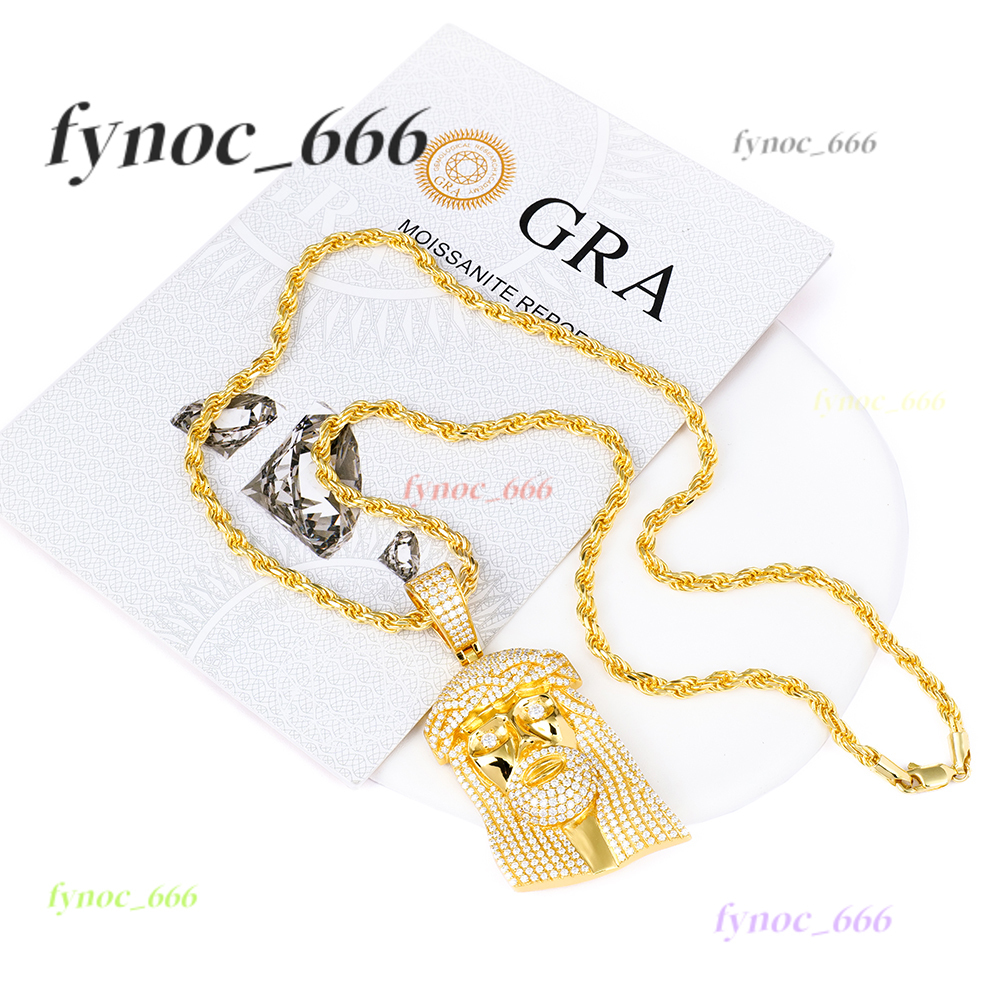 Custom 925 Silver Jewelry Hip Hop Ice Out Moissanite Diamond GRA Cuban Tennis Necklace Chain Moissanite Large Jesus Pendant