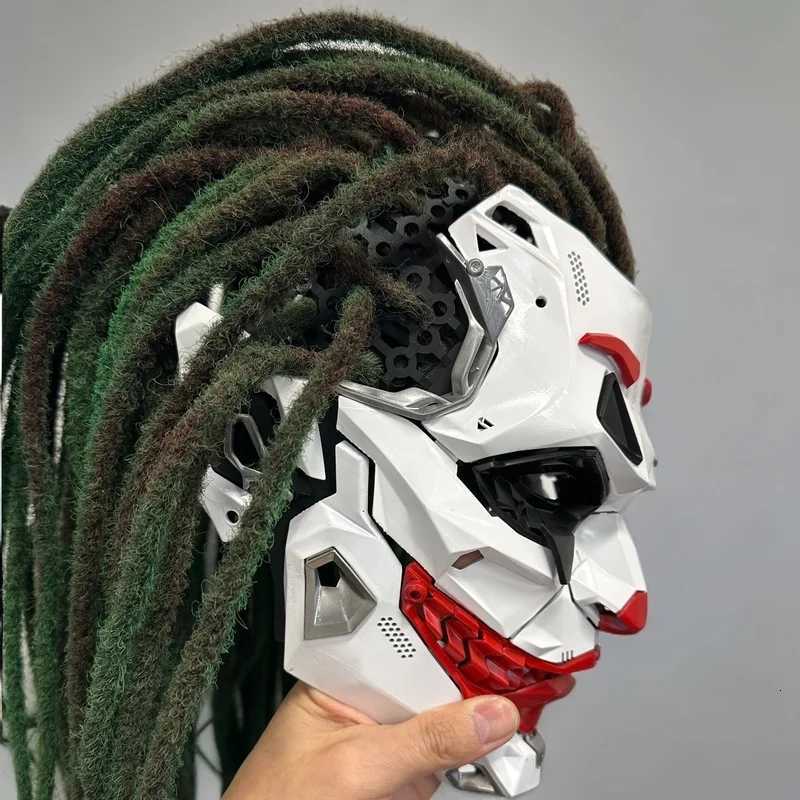 Joker Cosplay Resin Mask Cyberpunk Clown Braids 2D Anime RolePlaying Prop Cust Halloween Toy Gift for Fans And Collectors C250922
