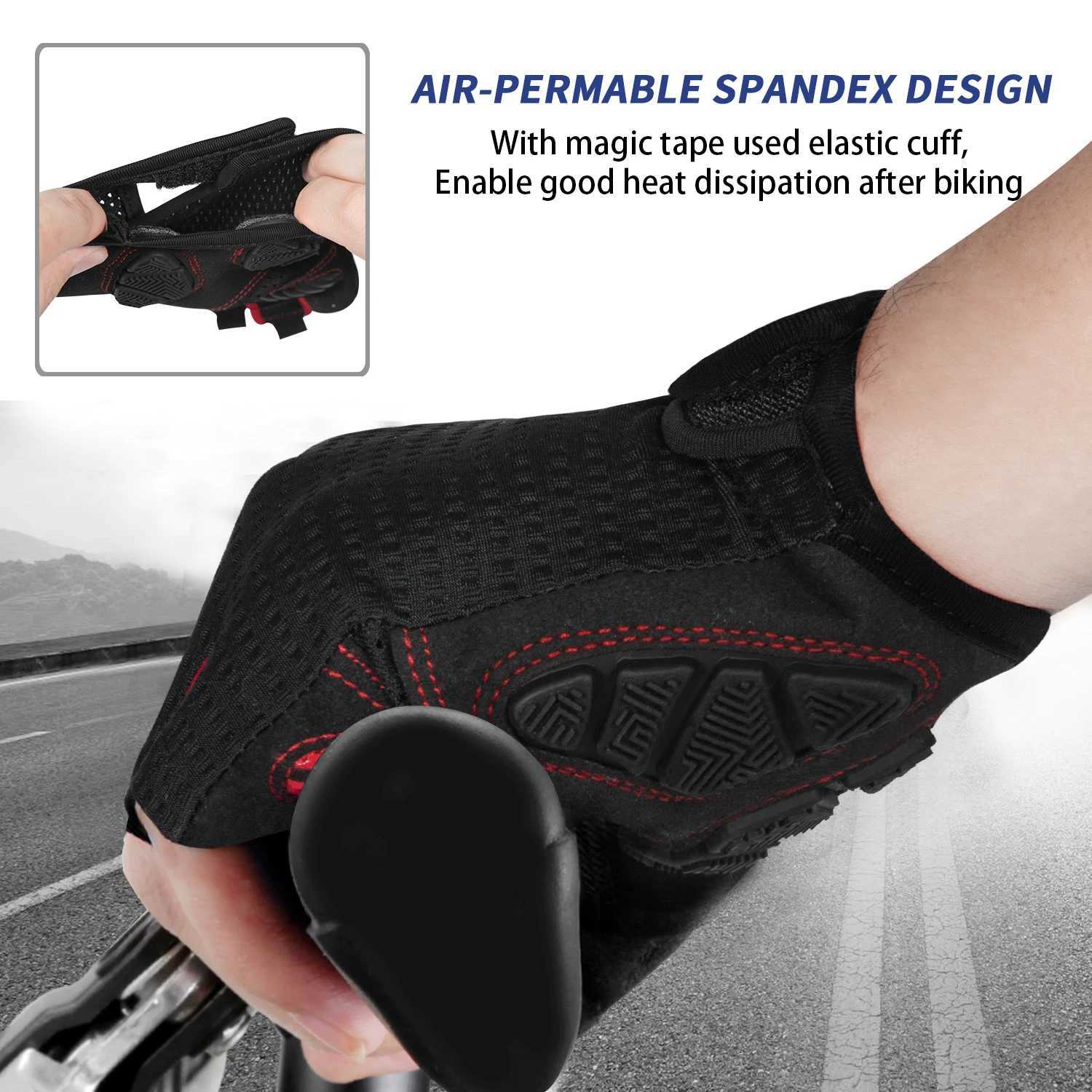 MOREOK Cycling Gloves Breathable Half Finger 5MM Pads Bike Gloves Antislip Shockabsorbing Mountain Road Biking Bicycle Gloves J250922
