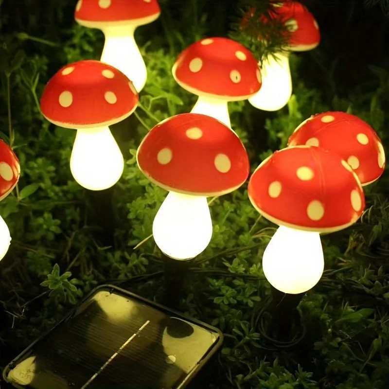 Christmas Fairy Light 8LEDS Solar Panel Mushroom Garden Outdoor Decor Waterproof Night Lamp Yard For Wedding Party Decoration C250922