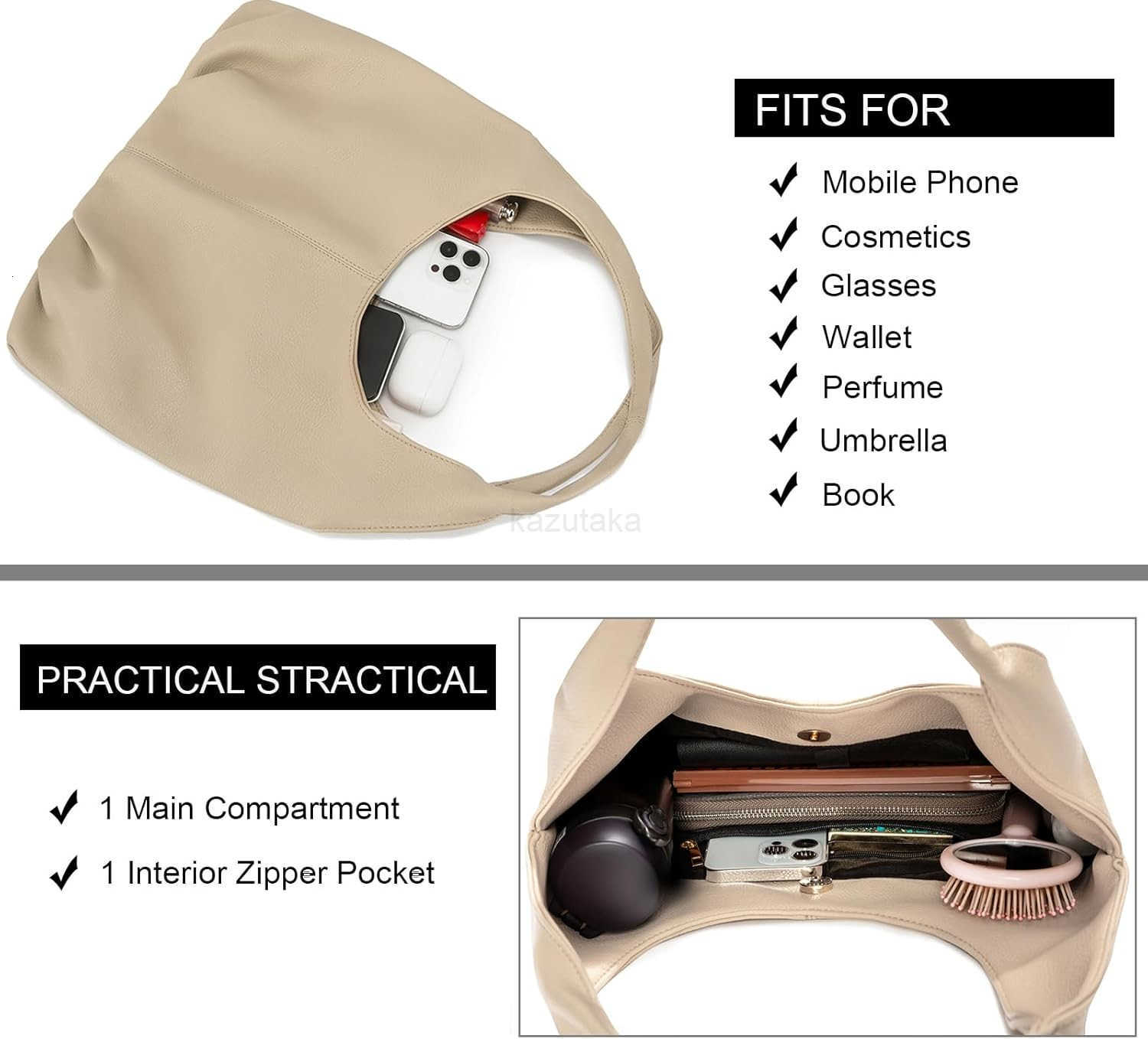 Slouchyr Women Vegan Leather Shoulder Handbags with Coin Purse Z250922