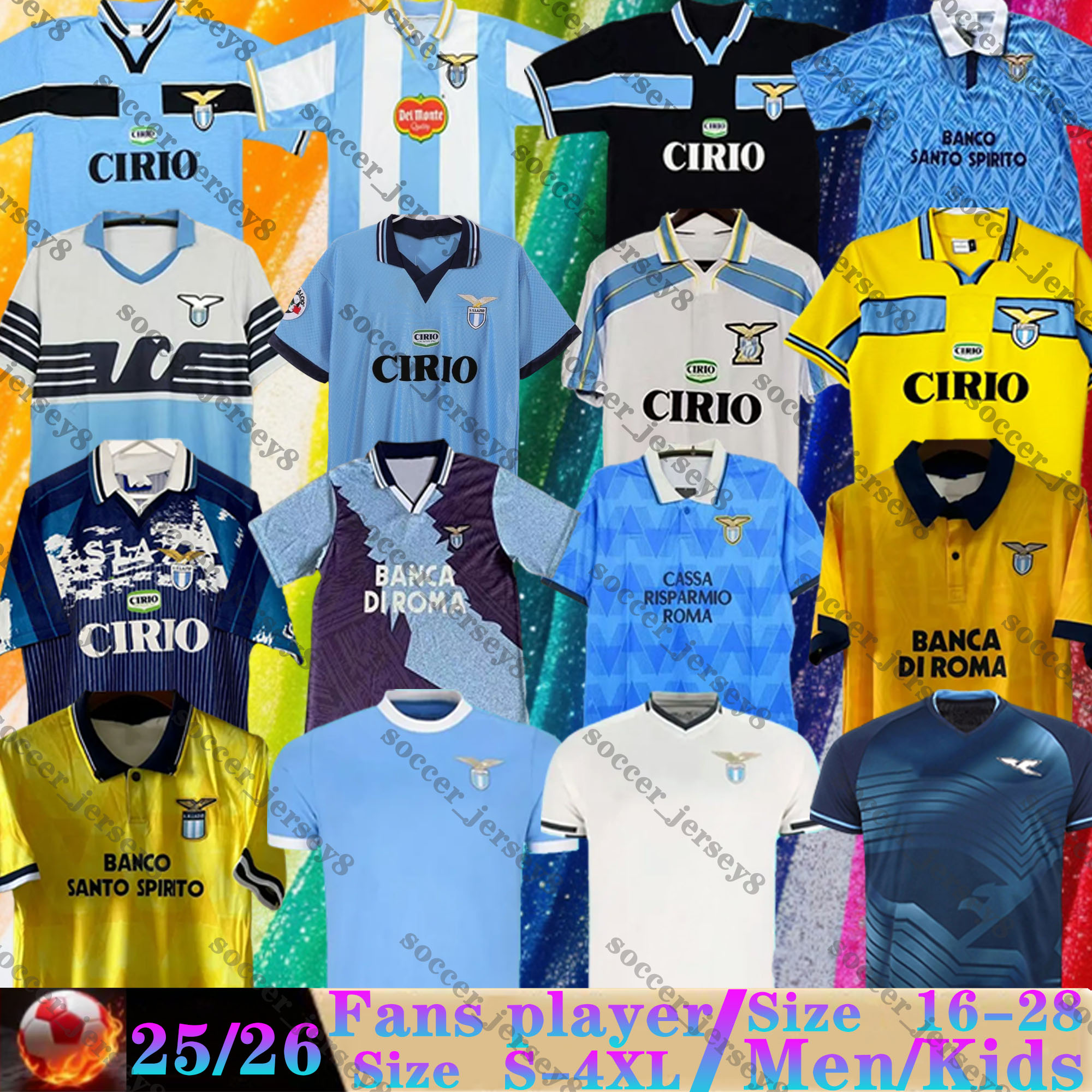 2025 2026 Lazio soccer Jerseys 1992 2005 lazios Retro home Maglia da calcio PEDRO IMMOBILE ZACCAGNI LUIS VECINO ALBERTO INZAGHI NESTA 25 26 football shirt men kids kit