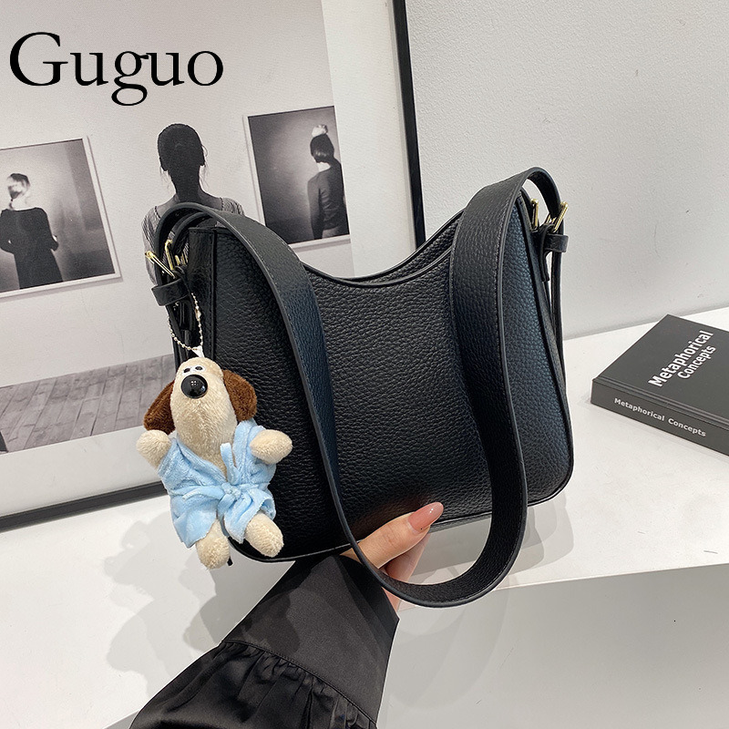Guguo Designer Bag Trendy Women's Bag 2025 New Fashion Textured Shoulder Bag Luxury Bag Large Capacity Retro Women's Crossbody Bag Wholesale