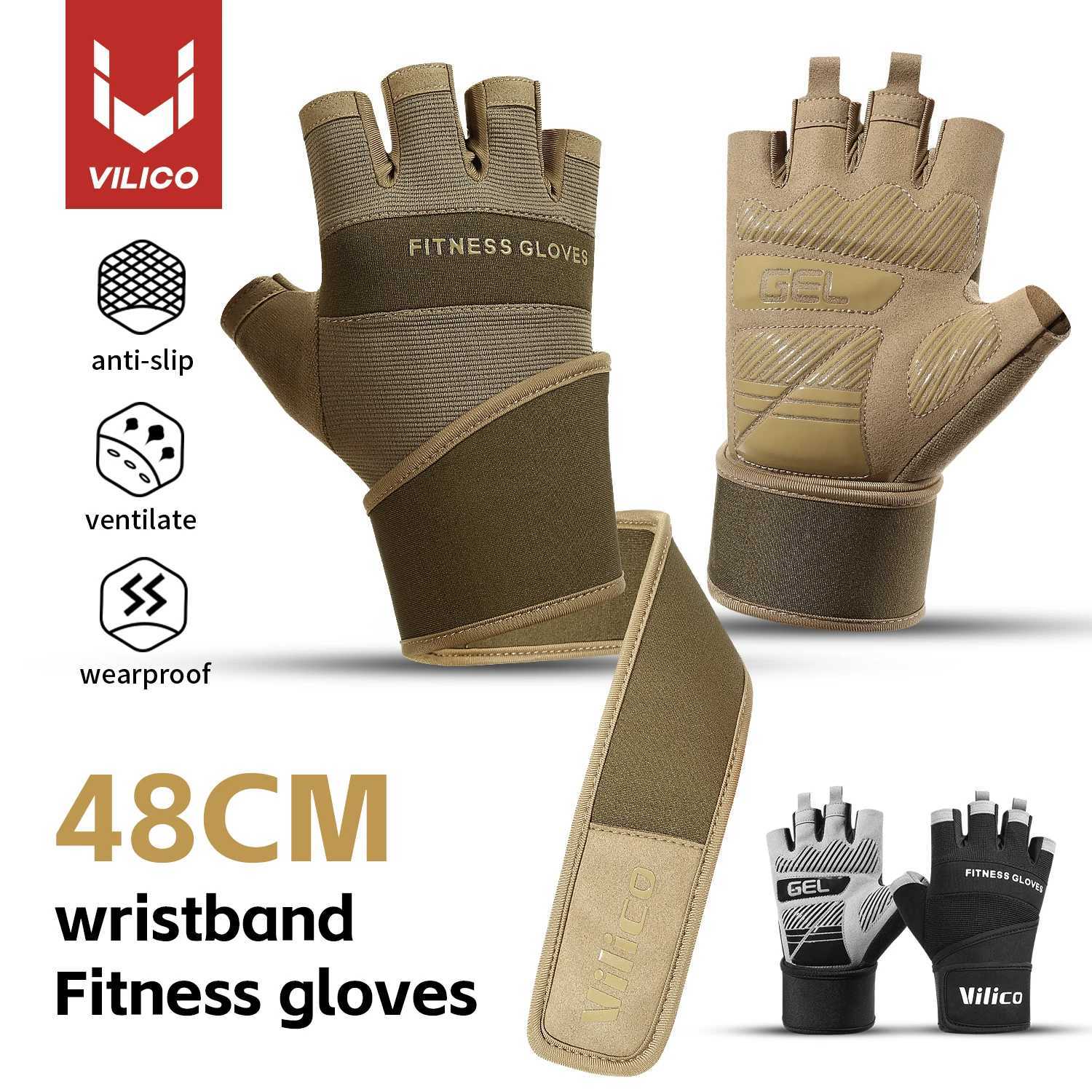 Cycling Gloves Half Finger Gym Weightlifting Dumbbell Training AntiSlip Fitness Gloves Workout Crossfit Exercise Gloves J2509221