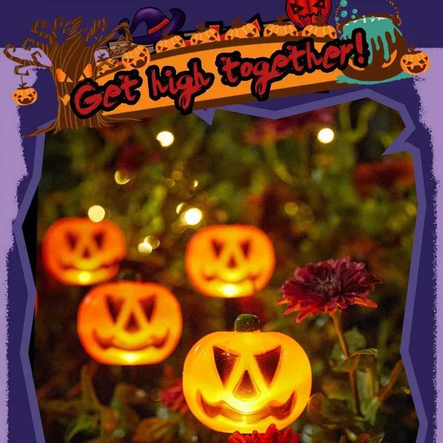 Outdoor Solar Lights Pumpkin Lamp Halloween Decorative Torch Waterproof Floor Mounted Lawn Garden Courtyard Landscape Lanterns C250922