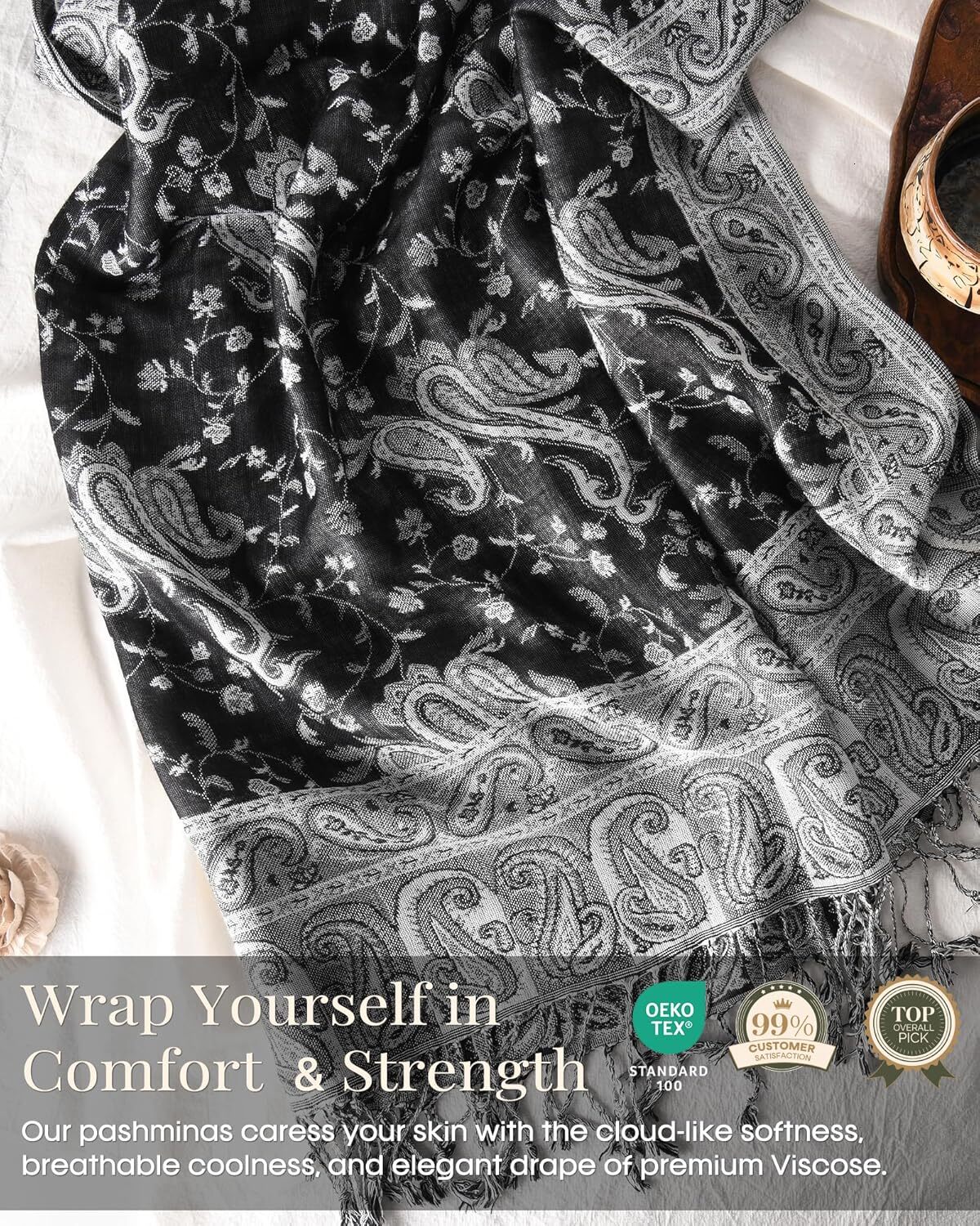 Reversible Paisley Pashmina Shawl Wraps Women Soft Exotic Indian Rave Scarf for Evening Dress Festival Scarves