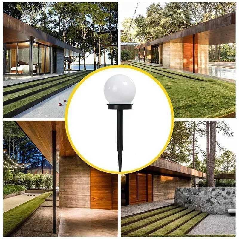 Solar Garden LED Round Ball Bulb Light Outdoor Waterproof Landscape Villa Lawn Light Ground Plug Light Garden Decorative Lamp C250922