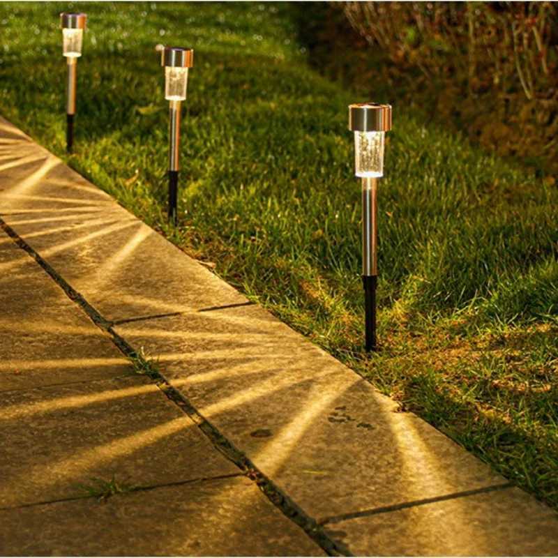 1 pcs Solar LED Outdoor Lights Garden Lamps Powered Waterproof Landscape Path Yard Backyard Lawn Patio Decorative LED Lighting C250922