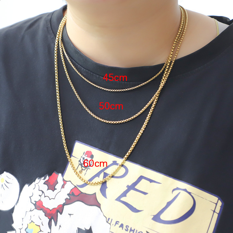Fashion Square Pearl Necklace Personality HipHop Stainless Steel Handmade Chain DIY Jewelry Versatile Chain 250624
