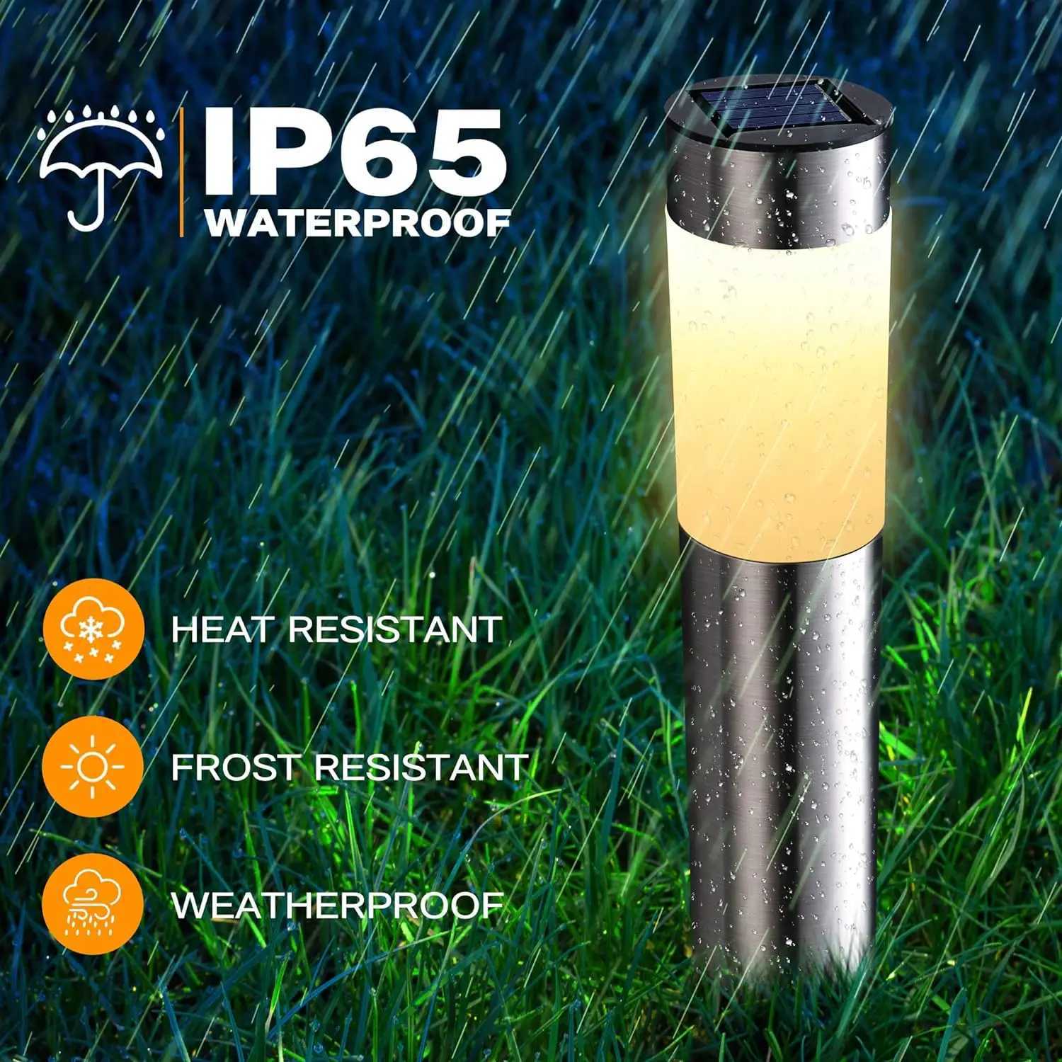 12468 Pack Solar Garden Pathway Lights Outdoor Waterproof LED Lighting Ground Plug Bollard Light for Patio Garden Lawn Yard C250922