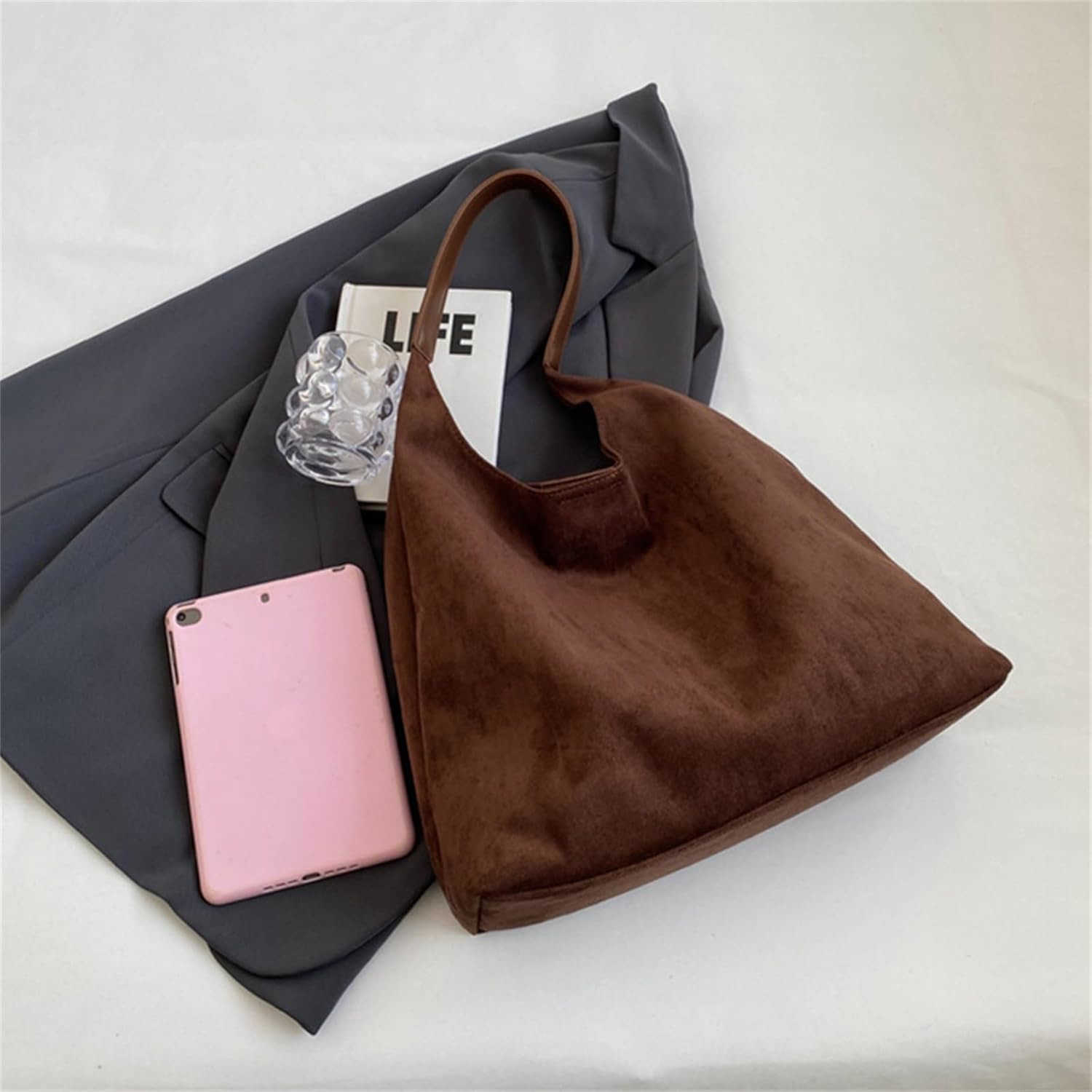 Fall Suede for Women Large Capacity Slouchy Suede Handbag for Office Shopping travel Holiday Gift Z250922