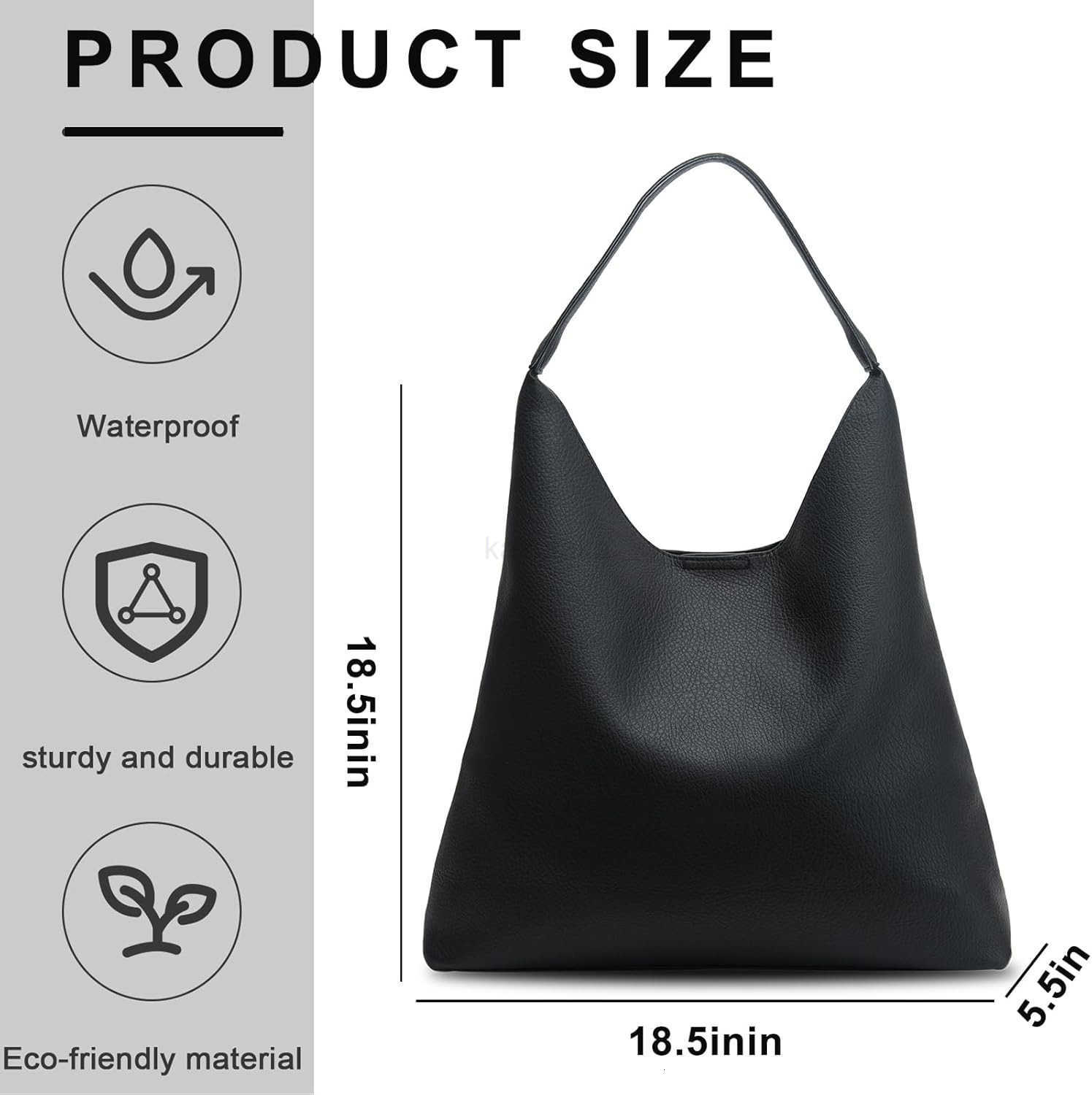Women Soft PU Leather Shoulder Handbag highcapacity Slouchy Tote Purses Z250922