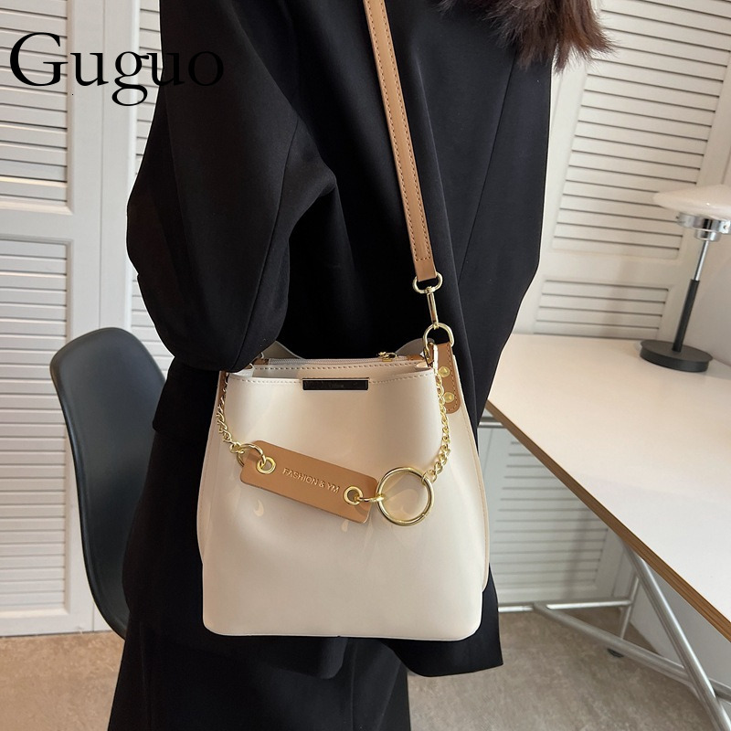 Guguo Designer Bag Handheld Bucket Bag For Women, High-end Exquisite Large Capacity Crossbody Bag, Versatile Niche Fashion Single Shoulder Underarm Ba