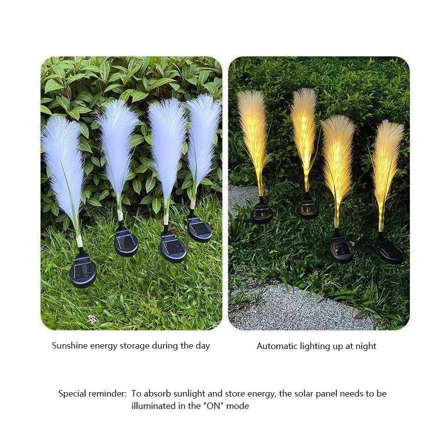 LED solar simulation reed fiber optic lamp outdoor waterproof lawn and courtyard decoration lamp C250922