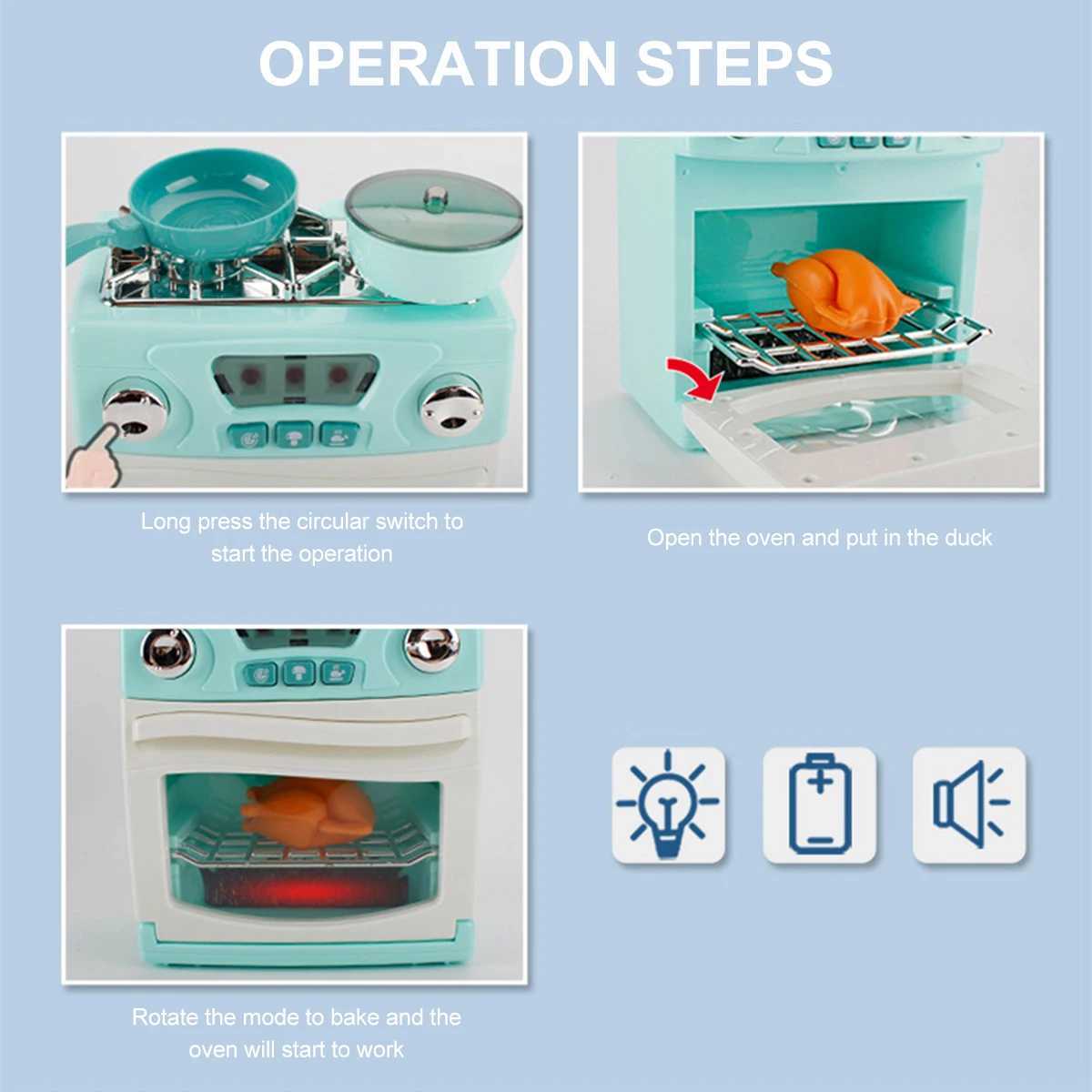 Simulation Kitchen Utensils Oven Baby Plastic Toy Simulated Stove Modeling Artificial Creative Educational Child C250922