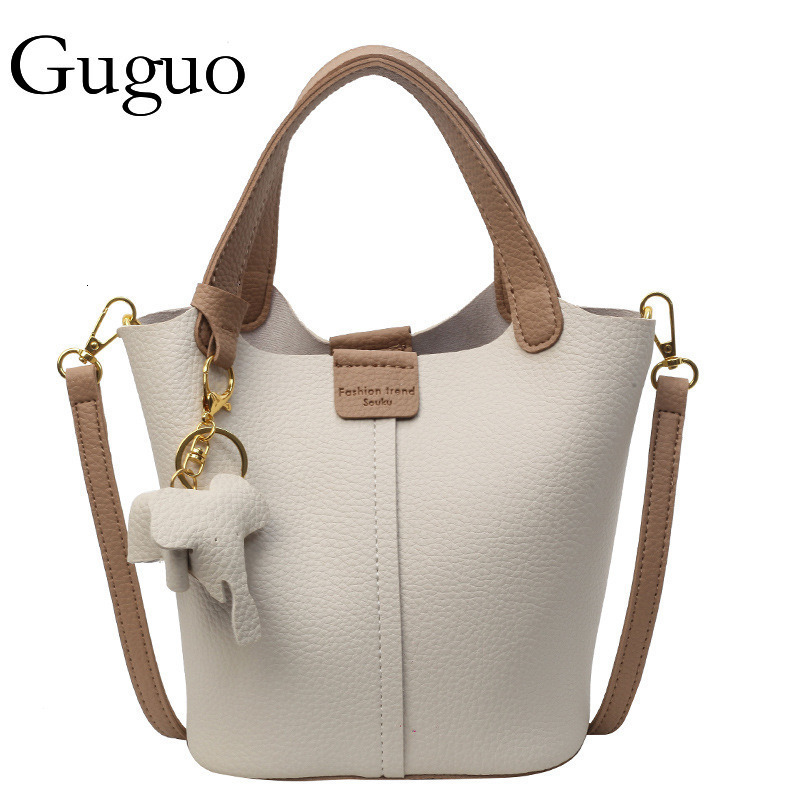 Guguo Designer Bag Luxury Bag Yuezi Bag Women 2025 New Fashion Trendy Color-block Handbag Mother-daughter Bucket Bag Casual Lychee Pattern Crossbody B