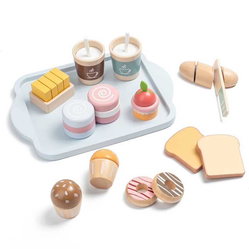 breakfast Wooden Mini Kitchen Toys Pretend Play Educational House Toys For Children Simulation Kitchen Utensils Girl C250922
