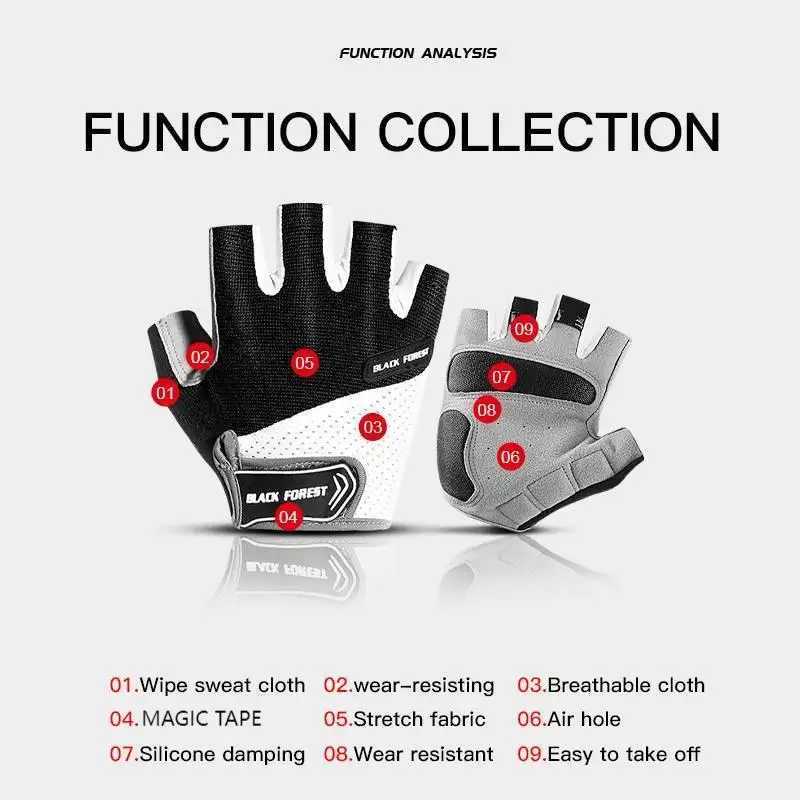 Men Cycling Bicycle Gloves Half Finger Gym Gloves Women Mitten Breathable Antislip Glove Fitness Sport Training Gloves J250922