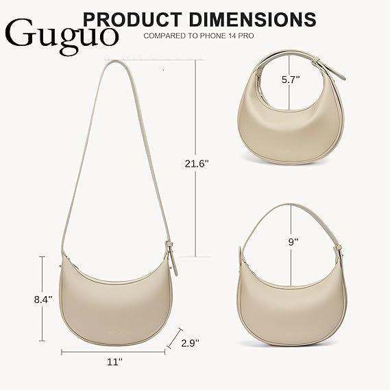 Guguo Designer Bag In Stock New Half-moon Bag With Adjustable Shoulder Strap, Handheld And Luxury Bag Crossbody Shoulder Bag, Trendy Crescent Bag, Dum