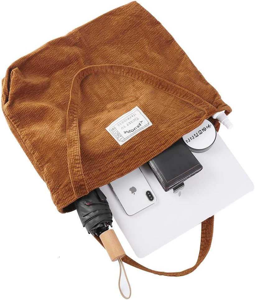 Women Shoulder Handbags Casual Corduroy Shopper Tote Bag Z250922