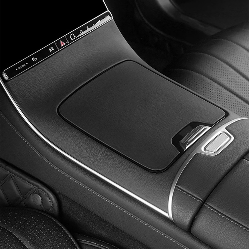 Car Center Console Leather Cover Gear Shift Panel Frame Protector Cover Trim For Mercedes Benz S Class W223 2021-2025 S450L S500 S580 AMG S560 Interio