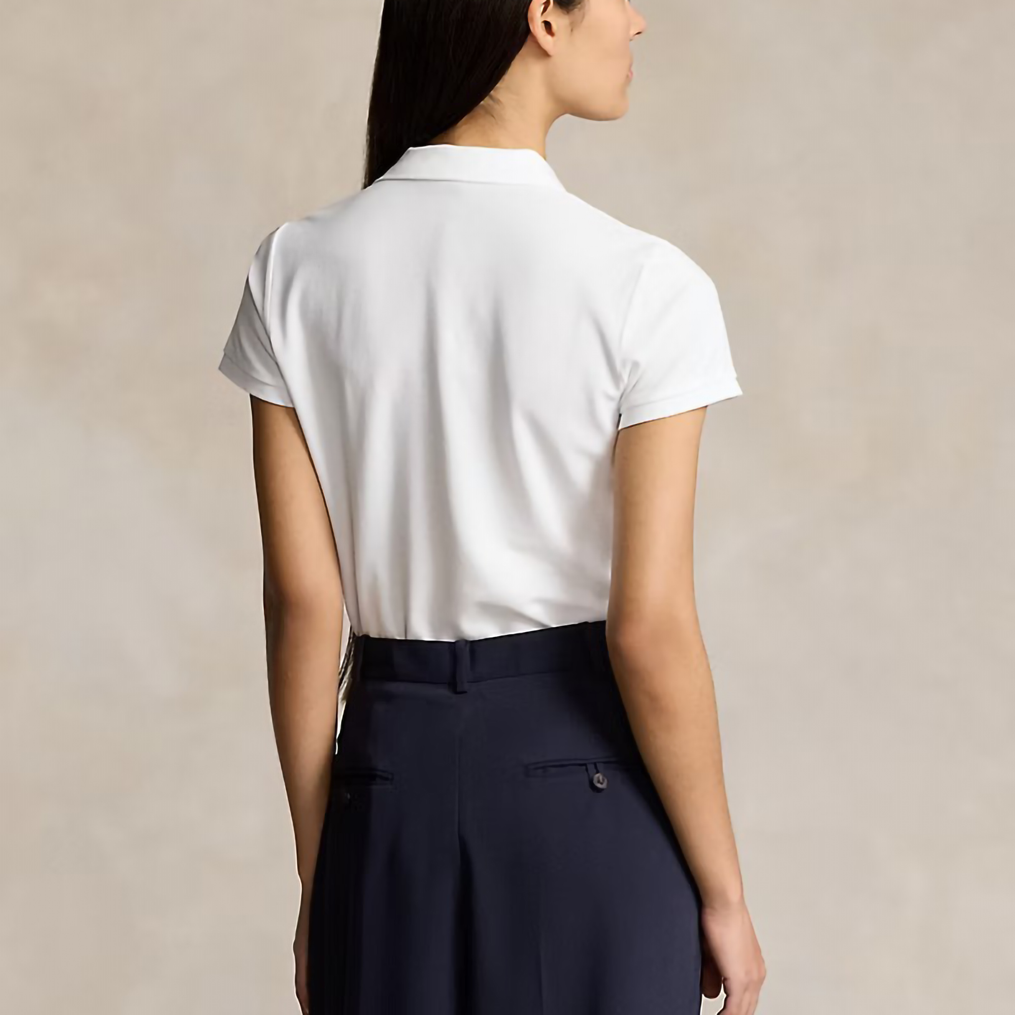 Pure White Cotton Polo Shirt for Women - Short-Sleeve Comfortable Fashion Design