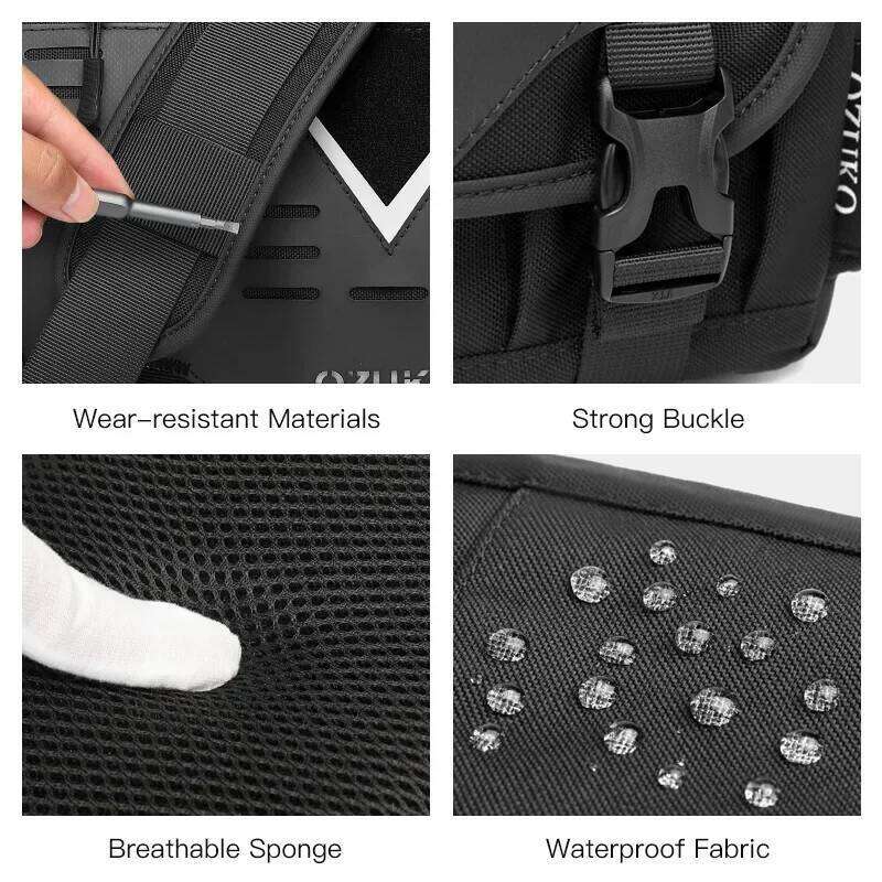 Designer Luxury OZUKO Fashion Men Shoulder High Quality Large Messenger Bags Male Water Resistant Handbag Outdoor Short Trip Crossbody Bag