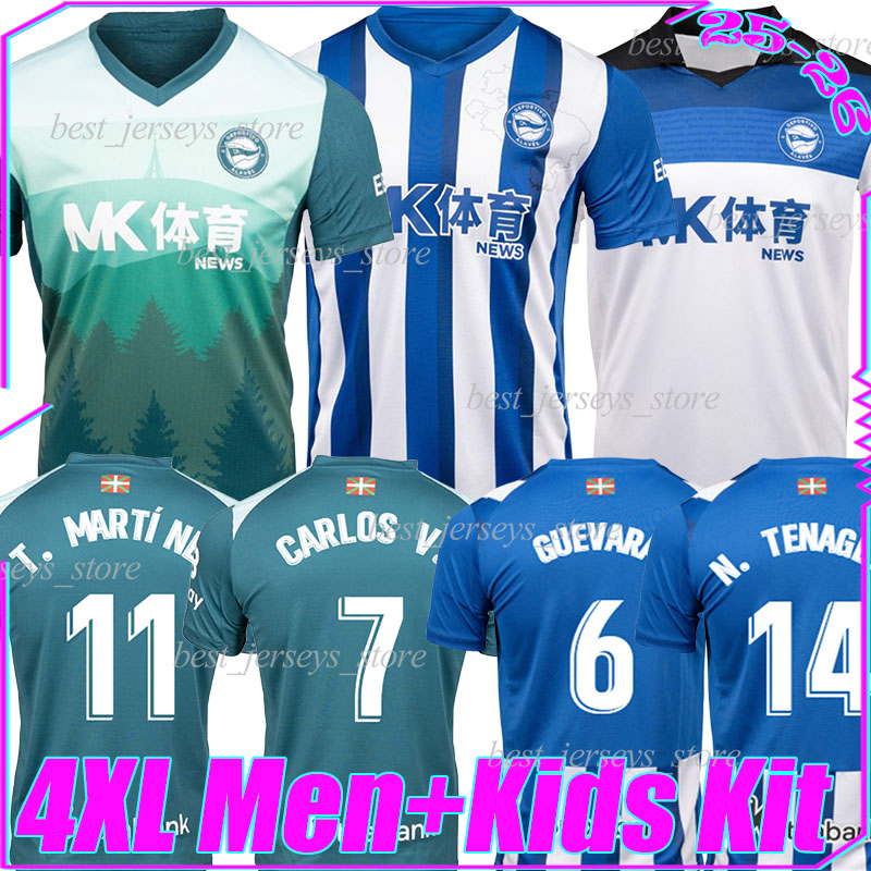 4XL 25/26 Deportivo Alaves soccer jerseys CARLOS V. CONECHNY T. MARTINEZ VILLALIBRE BLANCO GUEVARA PROTESONI GURIDI DIARRA GARCES men kids kit socks set football shirt