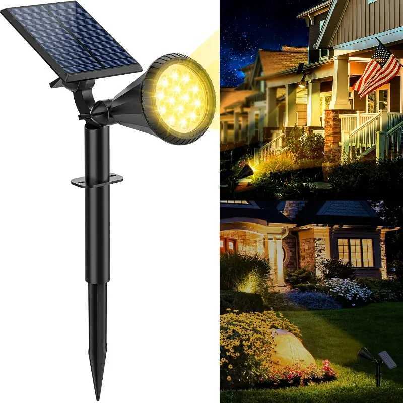 9 LED Solar Lamps Spotlights Outdoor Garden Backyard Waterproof Brightness Adjustable Spot Lights Driveway Lawn Decor Lighting C250922