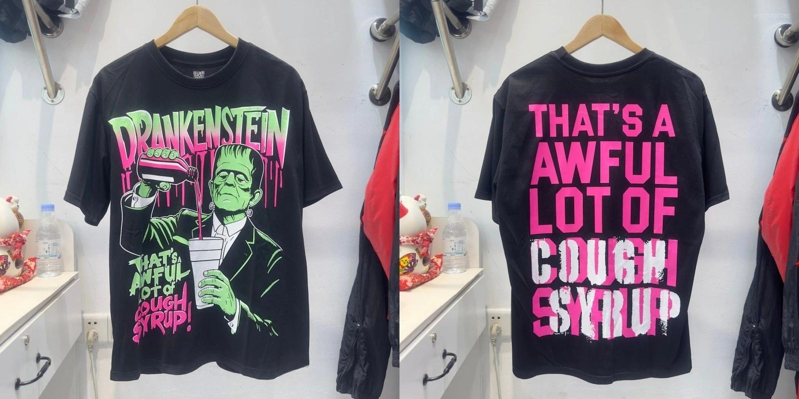 Men's T Shirts That's A Awful Lot Of Cough Syrup Print T-Shirt Comfortable Summer Casual Short Sleeve Unisex Top Cartoon Streetwear