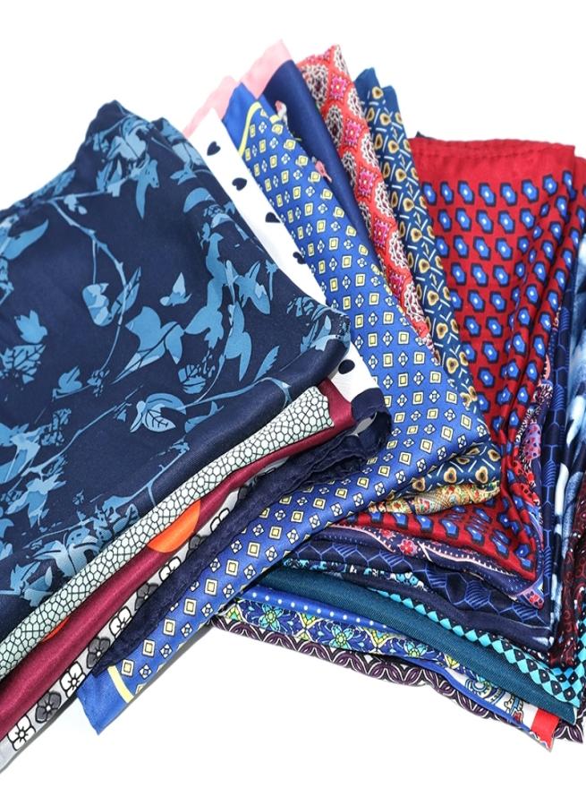 10 Pieces set 32 CM Large Handkerchief Man Paisley Flower Dot Pocket Square Men Paisley Casual Hankies For men039s Suit Wedding2081117