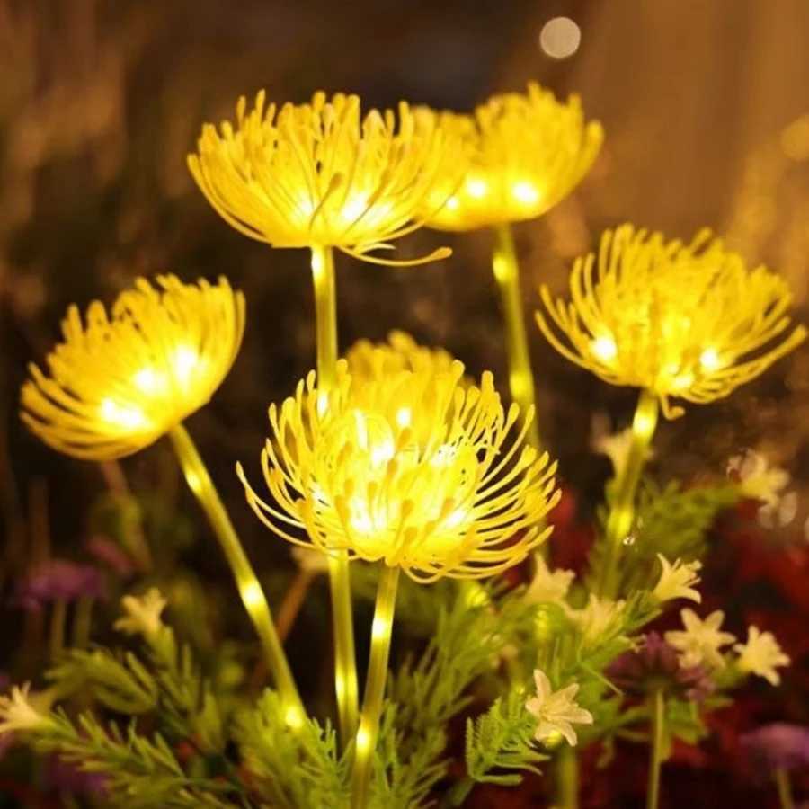 Solar Led Simulation Flower Ground Plug Light for Outdoor Courtyard Decoration Lawn Light C250922