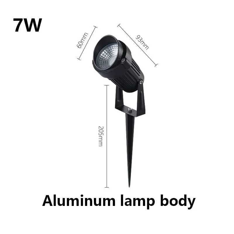 Outdoor IP65 LED Garden Lights Waterprof Lawn Lamp 220V110V12V Landscape Spike Spotlights 1 Meter Wire Aluminum Lamp Body C250922