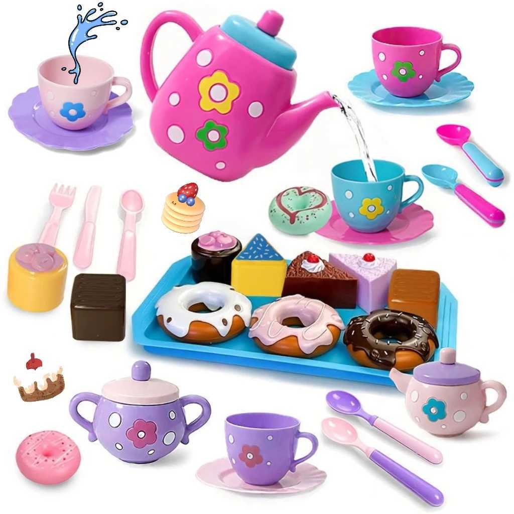 Tea set for girls tea party set tea set for kids including kettle cookies food for kids gifts for boys and girls C2509221