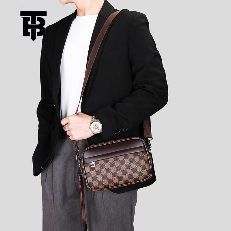 TB BHULAMTE Men's Crossbody - Versatile Plaid Shoulder Bag for Business and Casual Outdoor Use Z260207 - view 4